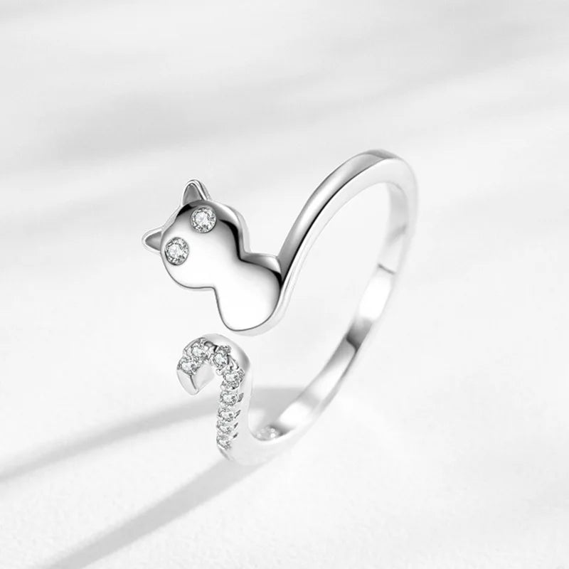 Ring Cat Diamond Opening Sweet Romantic.