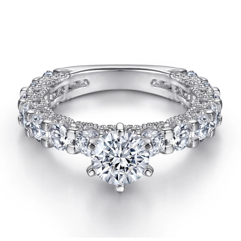 Dazzling Moissanite diamond set for engagements.