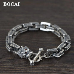 Pure Silver Jewelry Square Animal Beast Bracelet.