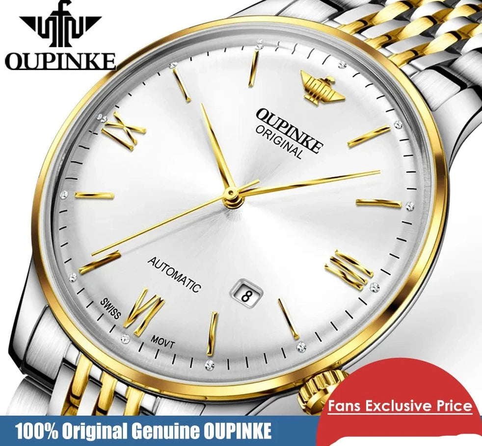 OUPINKE Ultra Thin Automatic Mechanical Watch for Men.