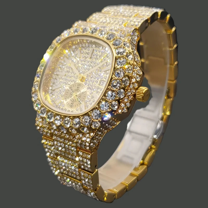 **Gold Watch For Men Diamond  Watches**