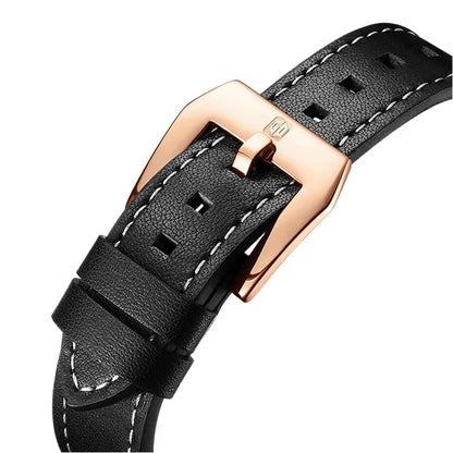 Luxury Man Wristbatch Waterproof Luminous Date Leather