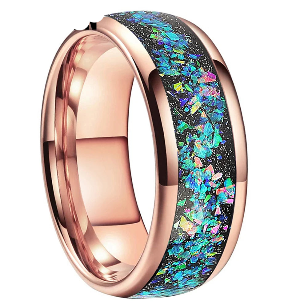 Richard Beautiful Galaxy Opal Ring Tungsten