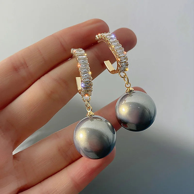 2022 Korean White Pearl Drop Earrings.