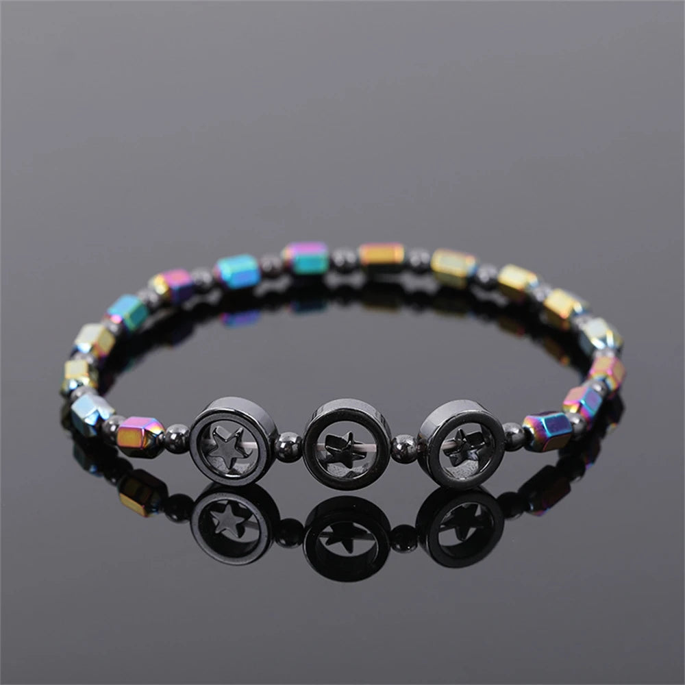 Weight Loss Magnet Anklets For Women Men Colorful Stone Magnetic Therapy Bracelets Anklet Pain Relief Slimming Health Jewelry