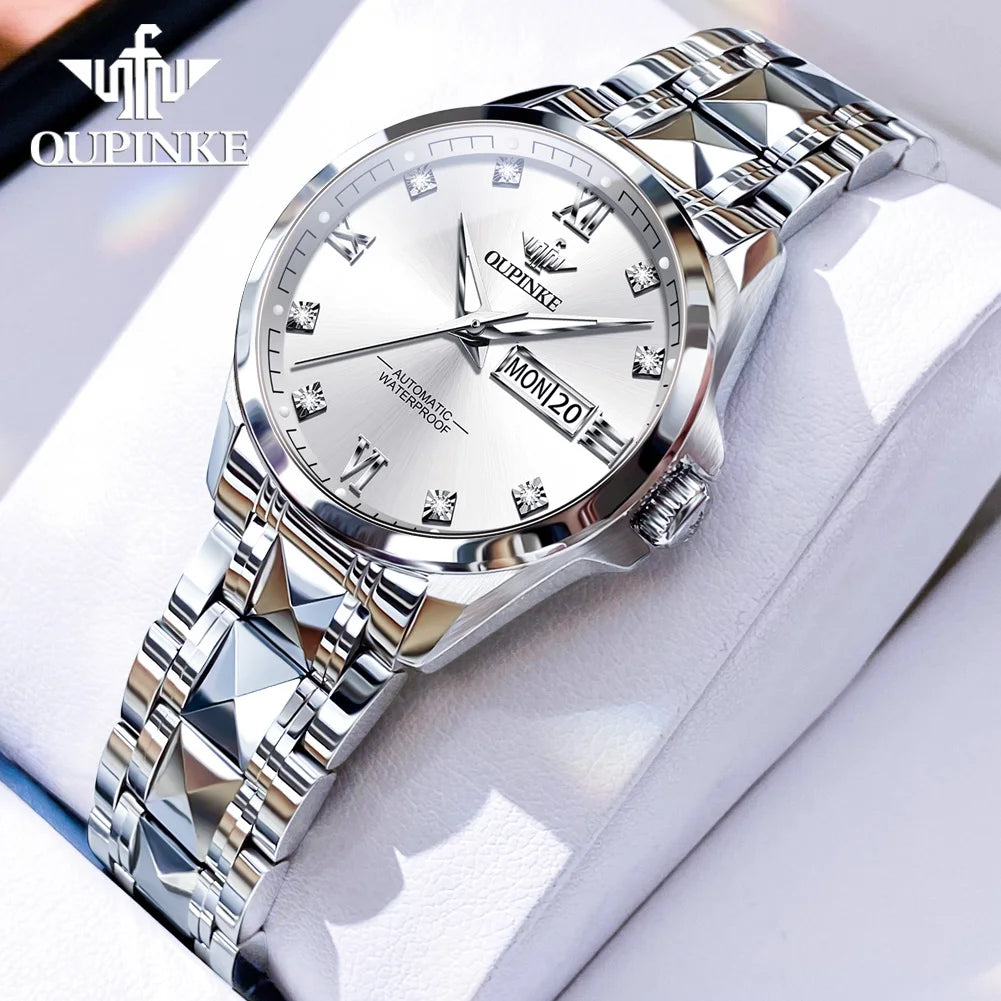 OUPINKE 3262 Couple Watches for Men Women Dual Calendar Display Waterproof Lover Wristwatch Luxury Brand Original Couple Watch