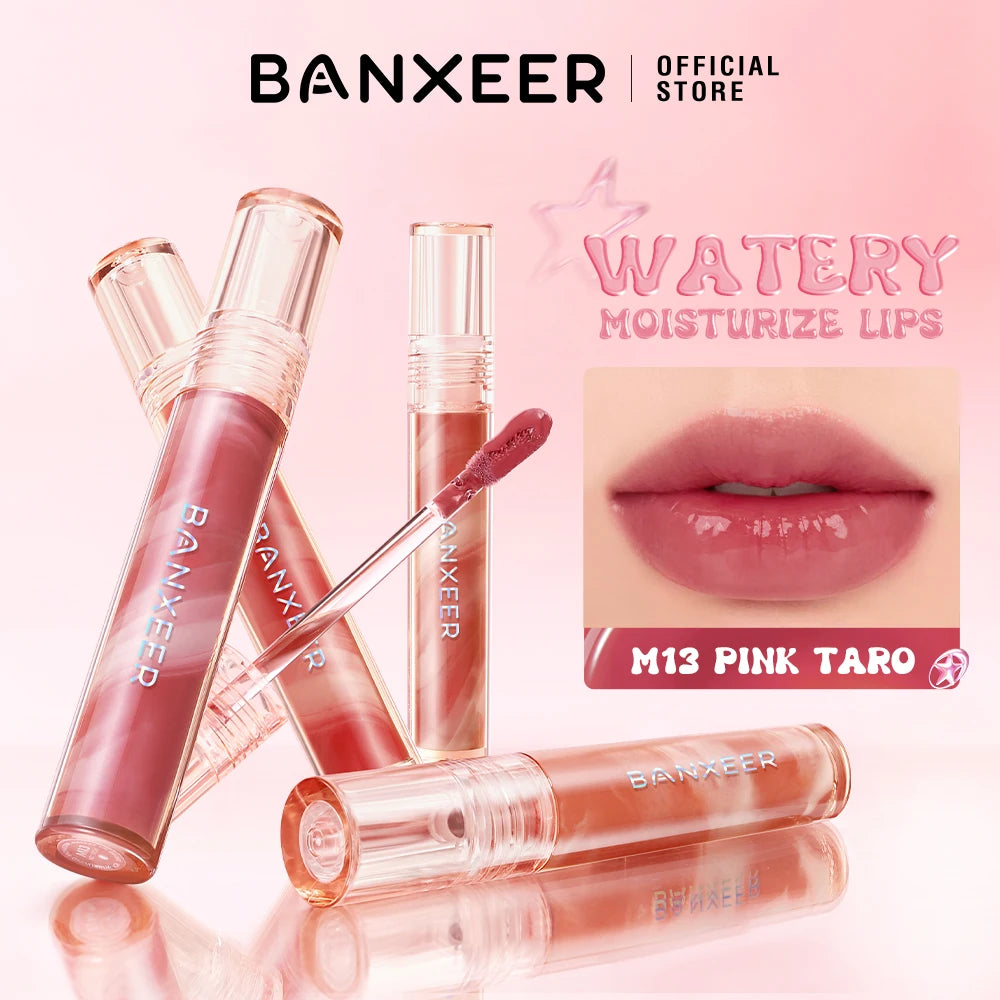 BANXEER Lip Gloss Lip Glaze Moisturizing Lightweight Non-sticky.