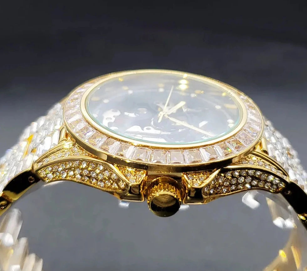 Men's Mechanical Watch High Quality Luxury Gold.