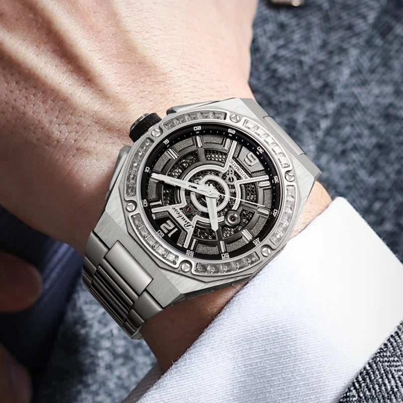 Men's Mechanical Watch Stainless Steel Dial Business.