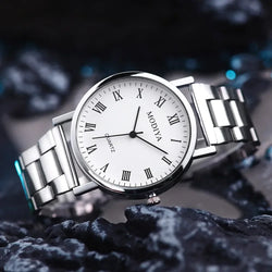 Casual Number Dial Quartz Watch Brand Steel .