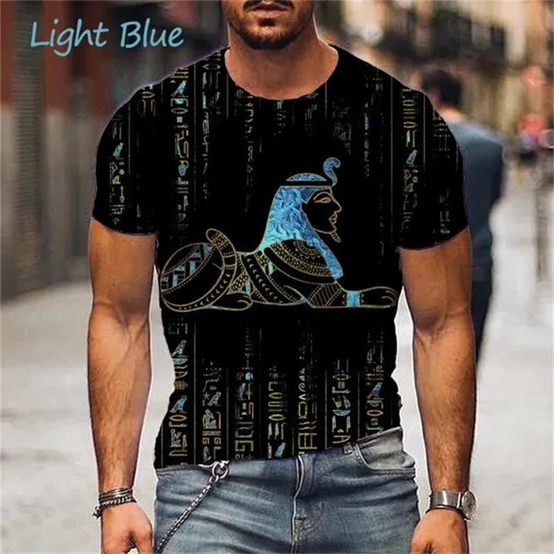 Egyptian Pharaoh 3D Printed T-Shirt Personality Ancient Horus Egyptian God Eye Egyptian Pharaoh Fashion Unisex Streetwear TShirt