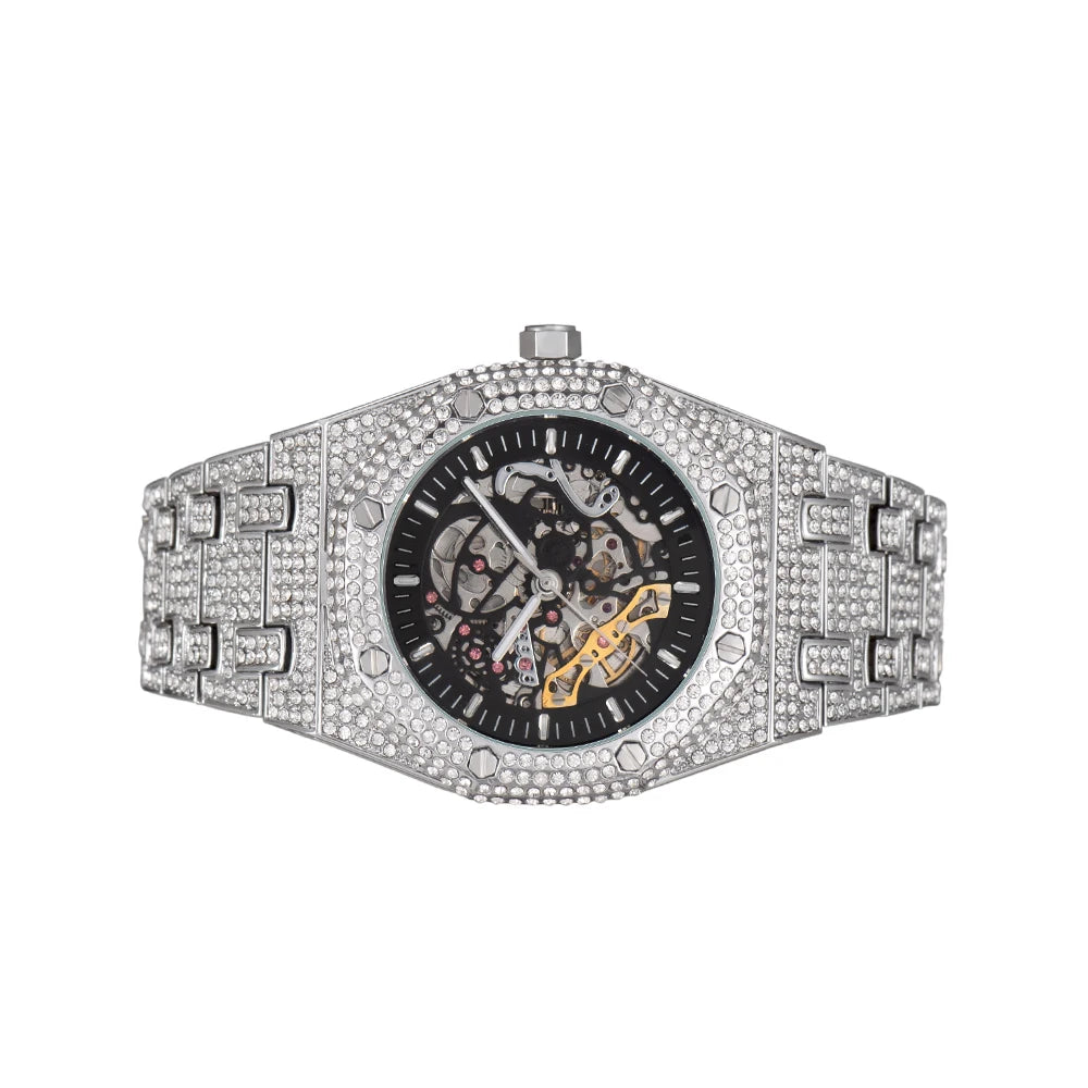 Iced Out AAA Diamond Watch Men Luminous Gear.