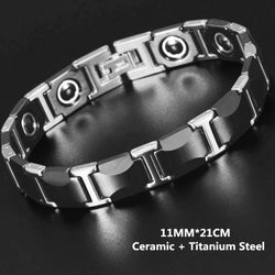 Ceramic Titanium Steel Bracelet Hematite Magnetic Stainless Steel Adjustable Bracelet