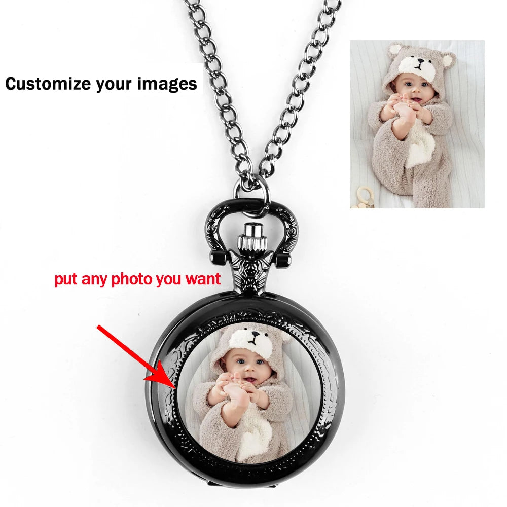 Magic Tree Design Glass Dome Quartz Pocket Watch.