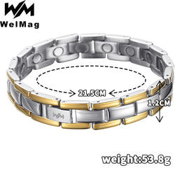 Welmag Bracelets For Men Health Healing Magnetic  Stainless Steel Bracelet  Bio Energy Arthritis Relief Pain Jewelry