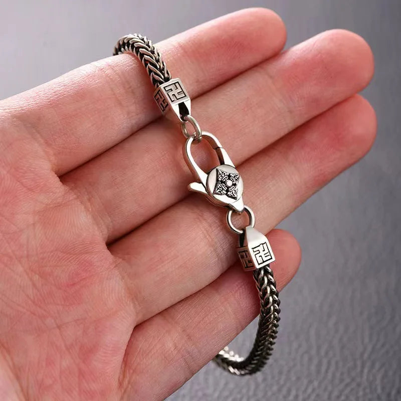 NEW Real Silver Bracelet Accessories Fashionable Diamond.