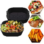 Silicone air fryer tray, Air fryer pot with handle, Reusable silicone tray, Eco-friendly air fryer accessory, Non-stick air fryer tray, Food-grade silicone pot, Easy-clean air fryer basket, Kitchen silicone gadget, Air fryer replacement tray, Heat-resistant air fryer pot, Dishwasher safe air fryer accessory, Silicone cooking tray, Air fryer bakeware, Silicone food container, Cooking tool for air fryer,