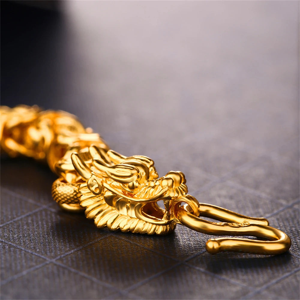 Gold Plated Dragon Chain Bracelets for Men