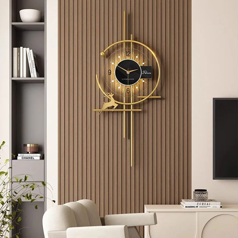 Living Room Wall Clocks Mural Luxury Interior Modern Wall Watch Aesthetic Design Fashion Nordic Reloj De Pared Home Decoration