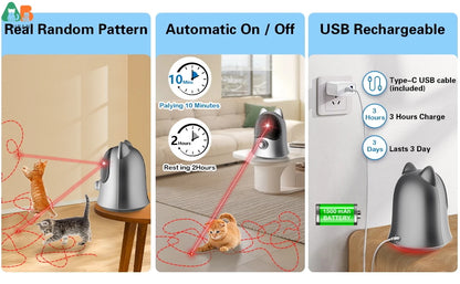 ATUBAN Interactive Laser Pointer Cat Toys for Indoor Cats,Cat Laser Toy Automatic for Bored Indoor Adult Cats/Kittens/Dogs