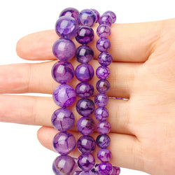 Purple Dragon Veins Agate Beads Natural Stone.