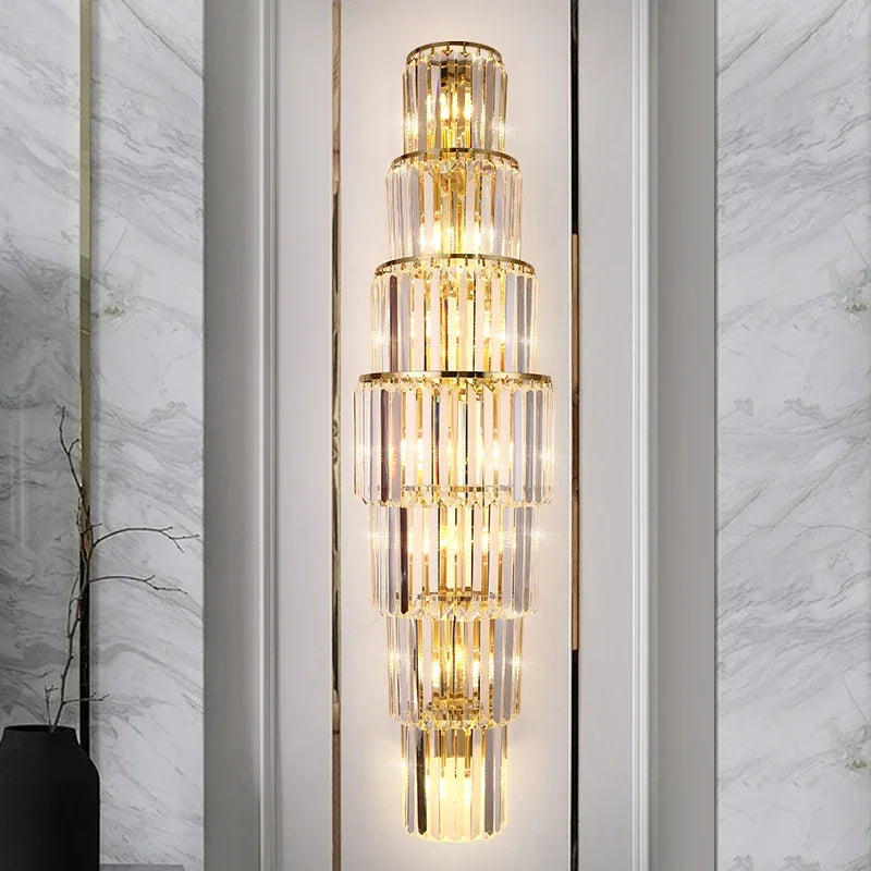 Crystal Wall Lamp For Hotel Lobby, Club, Hall, Luxury Villa, Living Room, Bedroom.