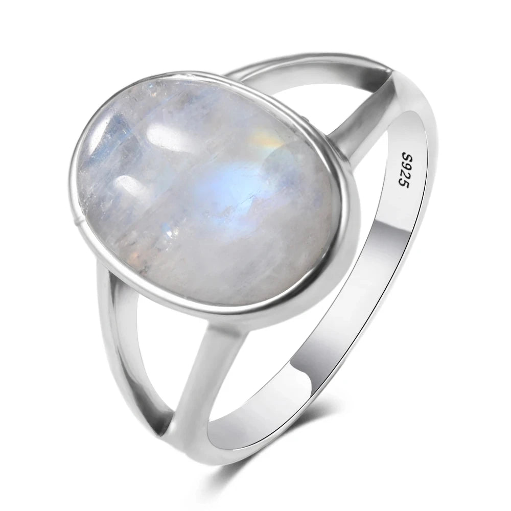 Silver Ring Natural Moonstone