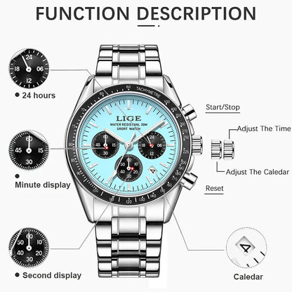 Luxury Business Men Watches Stainless WristWatch.