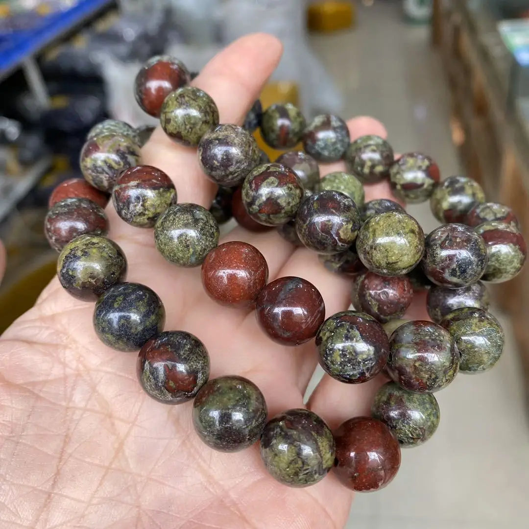 Natural Dragon Blood Stone Elastic Bracelets