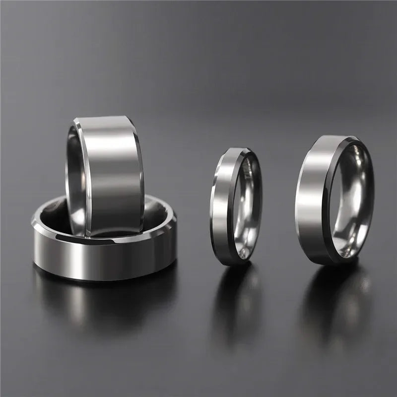 Silver Men's Titanium Ring, Crafted from durable titanium.