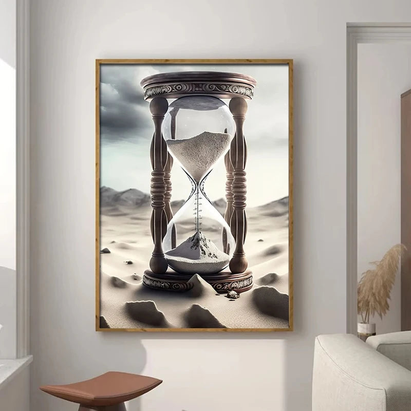 Hourglass Desert Sunset Poster Abstract Art Modern Picture Print Poster Wall Art Canvas Painting Home Living Room Decoration