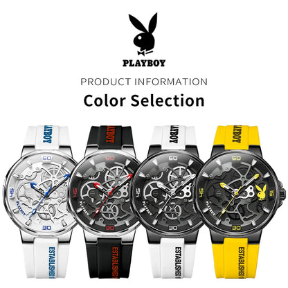 PLAYBOY Fashion Casual Watch for Men Luxury Waterproof.