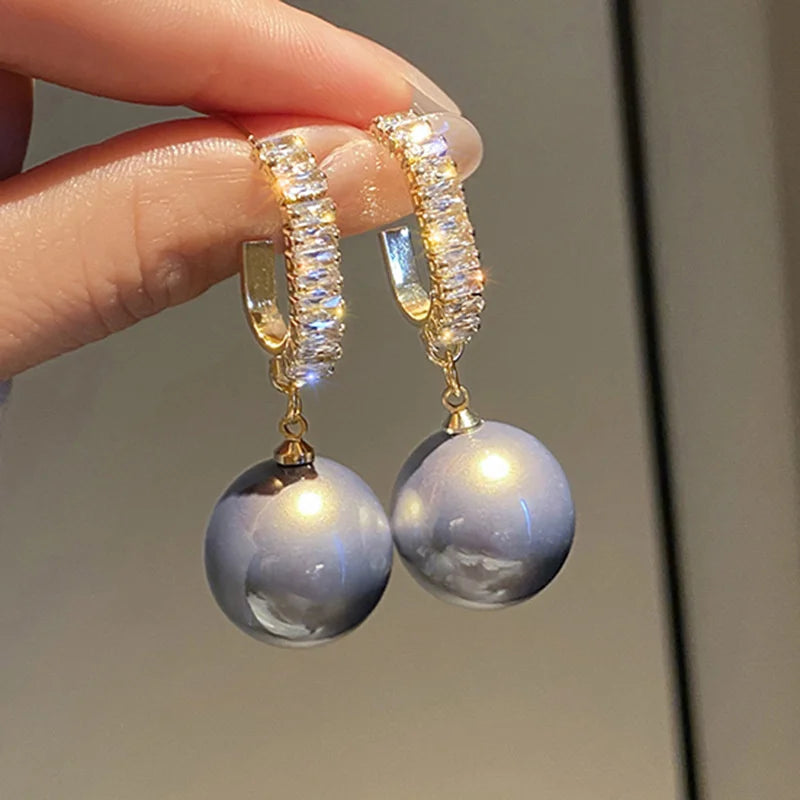 2022 Korean White Pearl Drop Earrings.