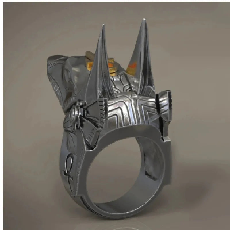 Domineering Personality Wolf Head Anubis Ring.