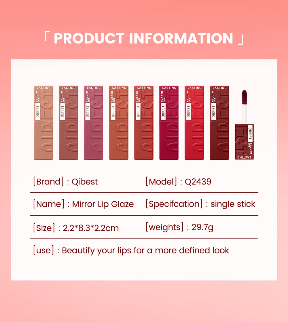 QIBEST Waterproof Lip Gloss Mirror Lipgloss Glaze Moisturizing Water Glossy Lip Gloss Shine Liquid Lipstick Lasting Makeup New