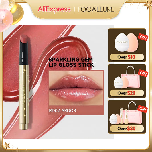 Pearlescent Lip Gloss Stick Moisturizing Long Lasting.