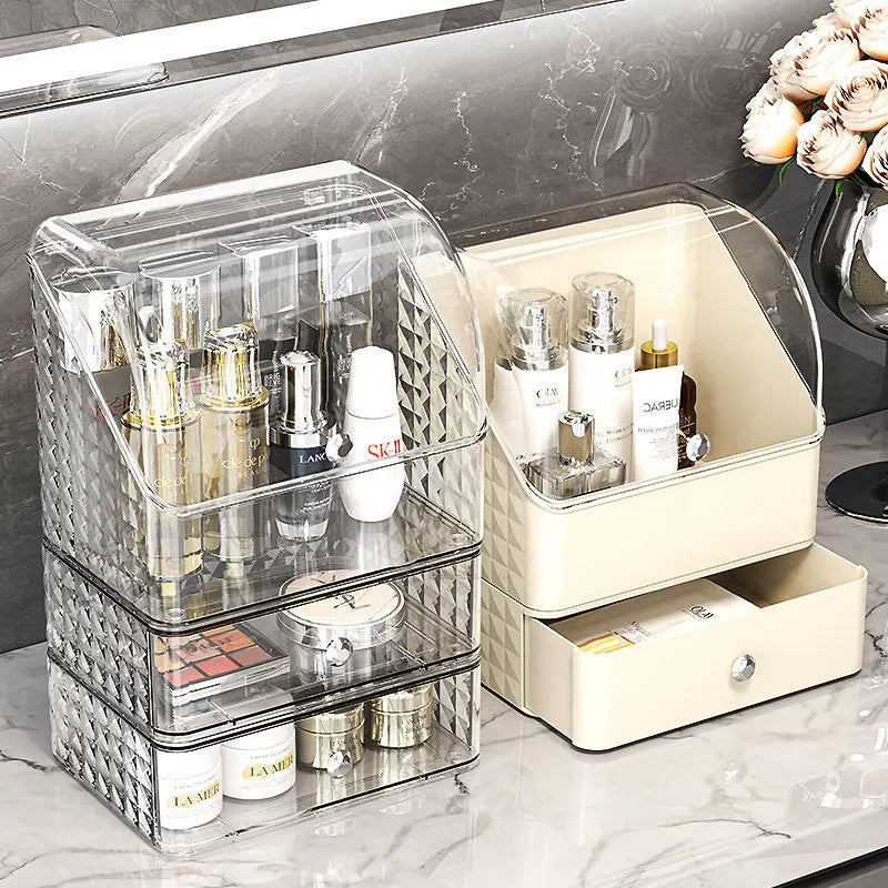 Cosmetic storage box dustproof transparent desktop dressing table lipstick skin care products high-end storage rack acrylic box