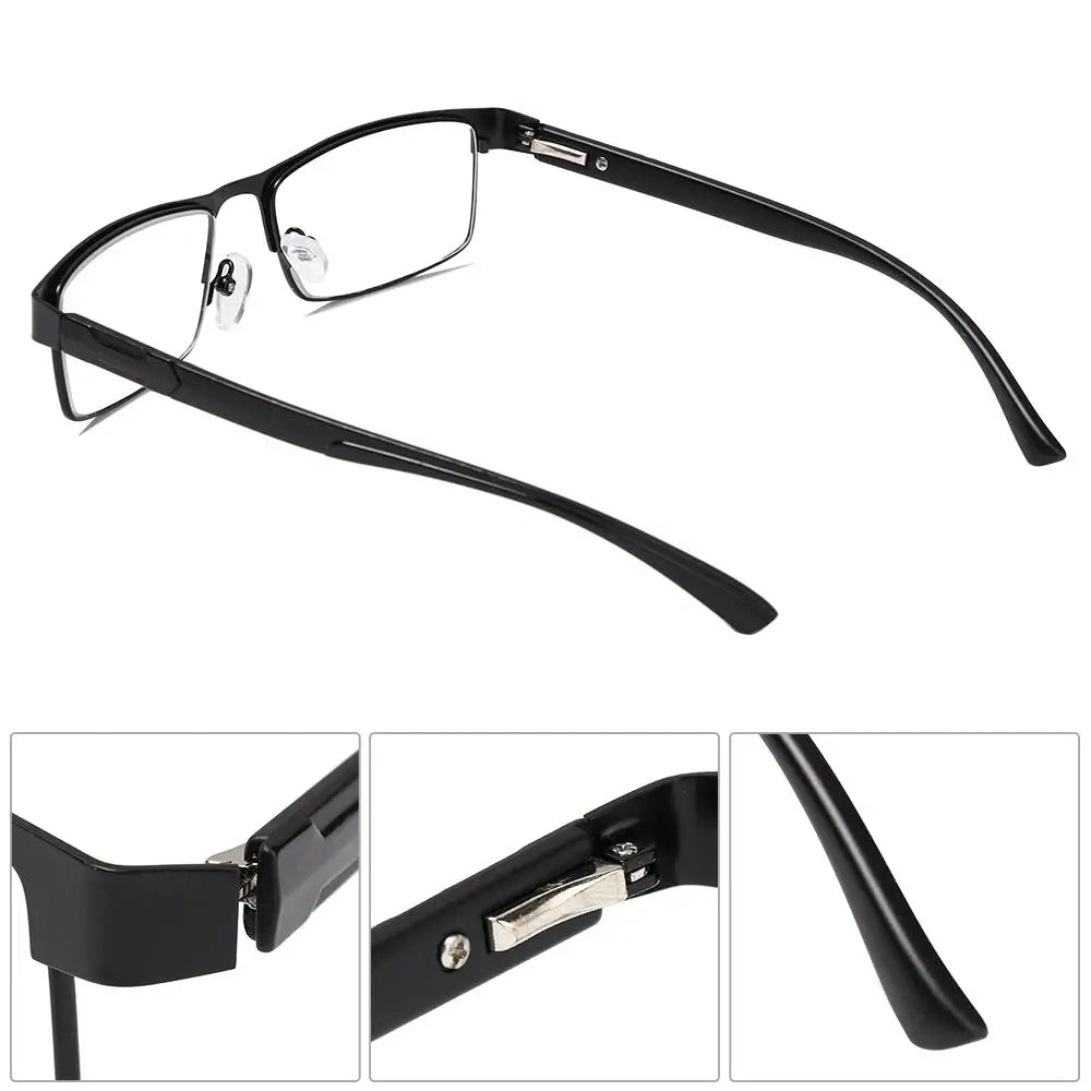 Fashion Classic Business Reading Glasses for Men Non Spherical 12 Layer Coated Lenses Presbyopia Eyeglass Titanium Alloy Eyewear