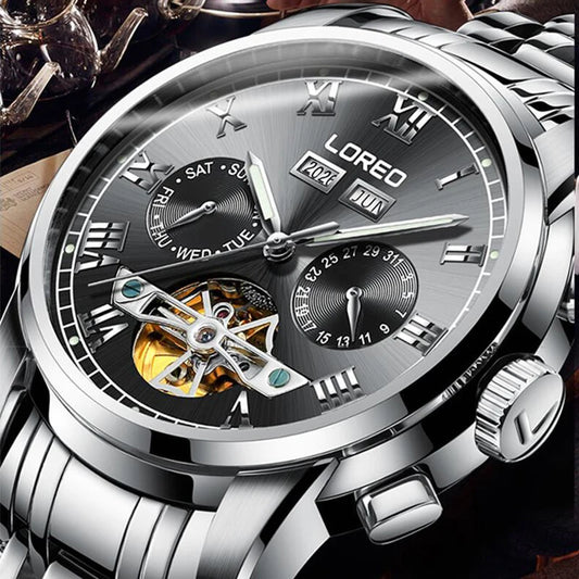 LOREO Brand Swim Men's Tourbillon Mechanical Watches.