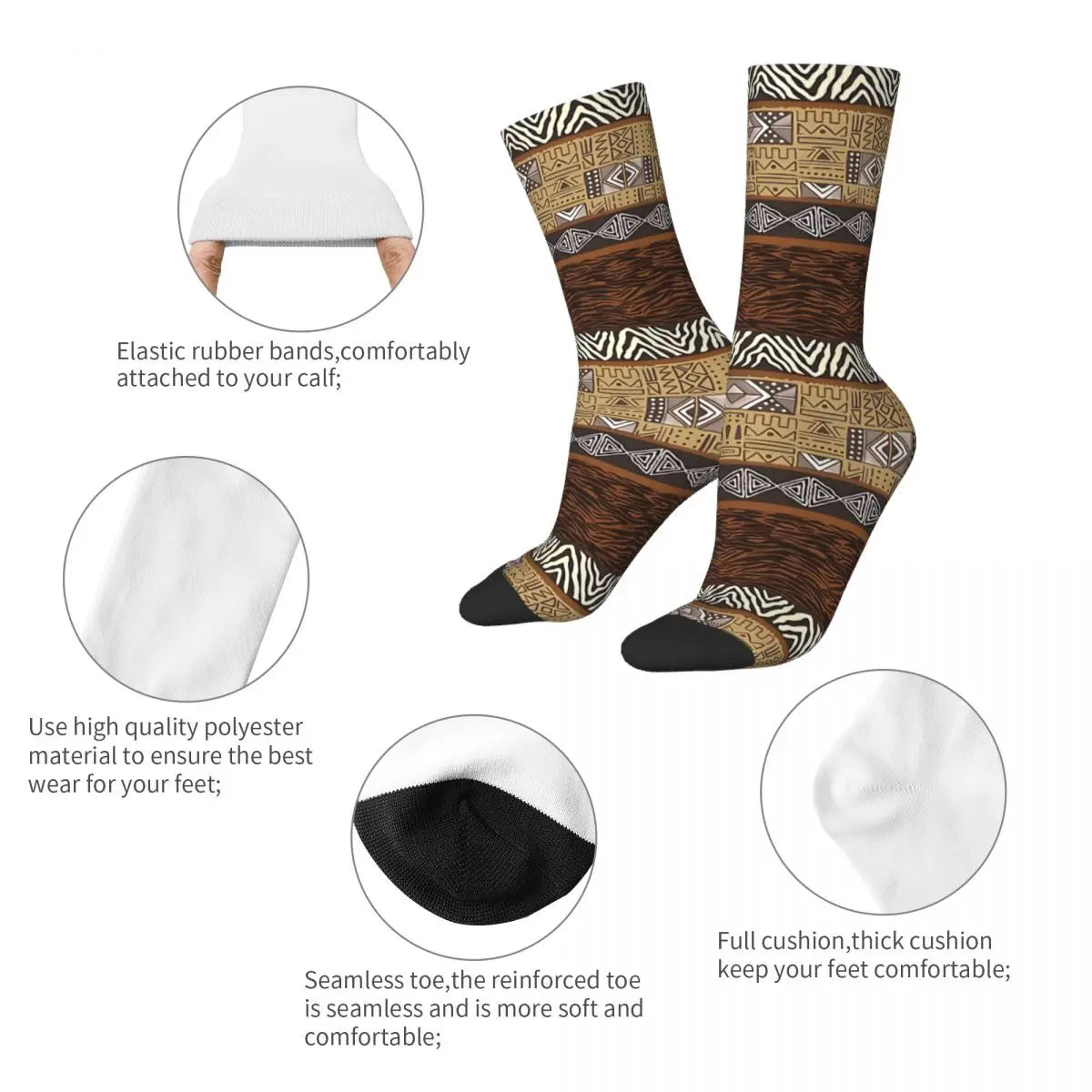 Funny Men's Socks Abstract Mixed African.