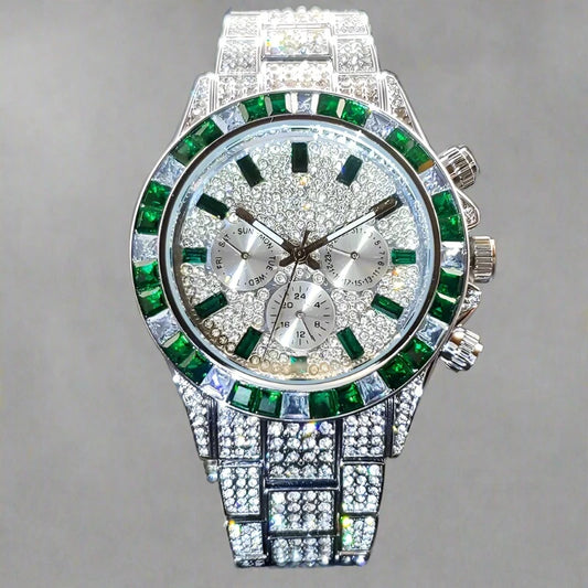 Green Diamond Watch For Men Brand Luxury.