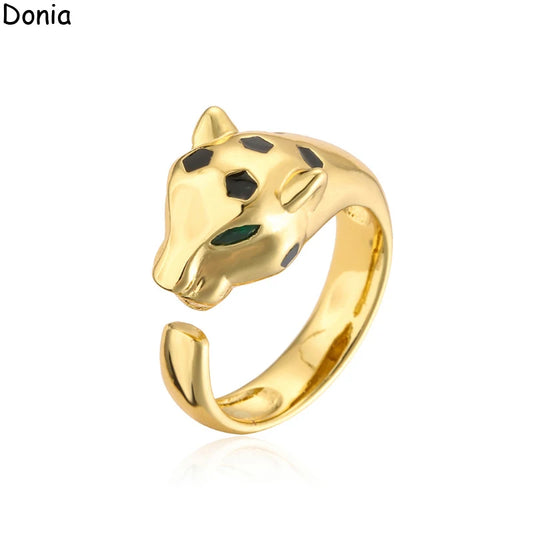 Jewelry European and American Glossy Leopard Ring.