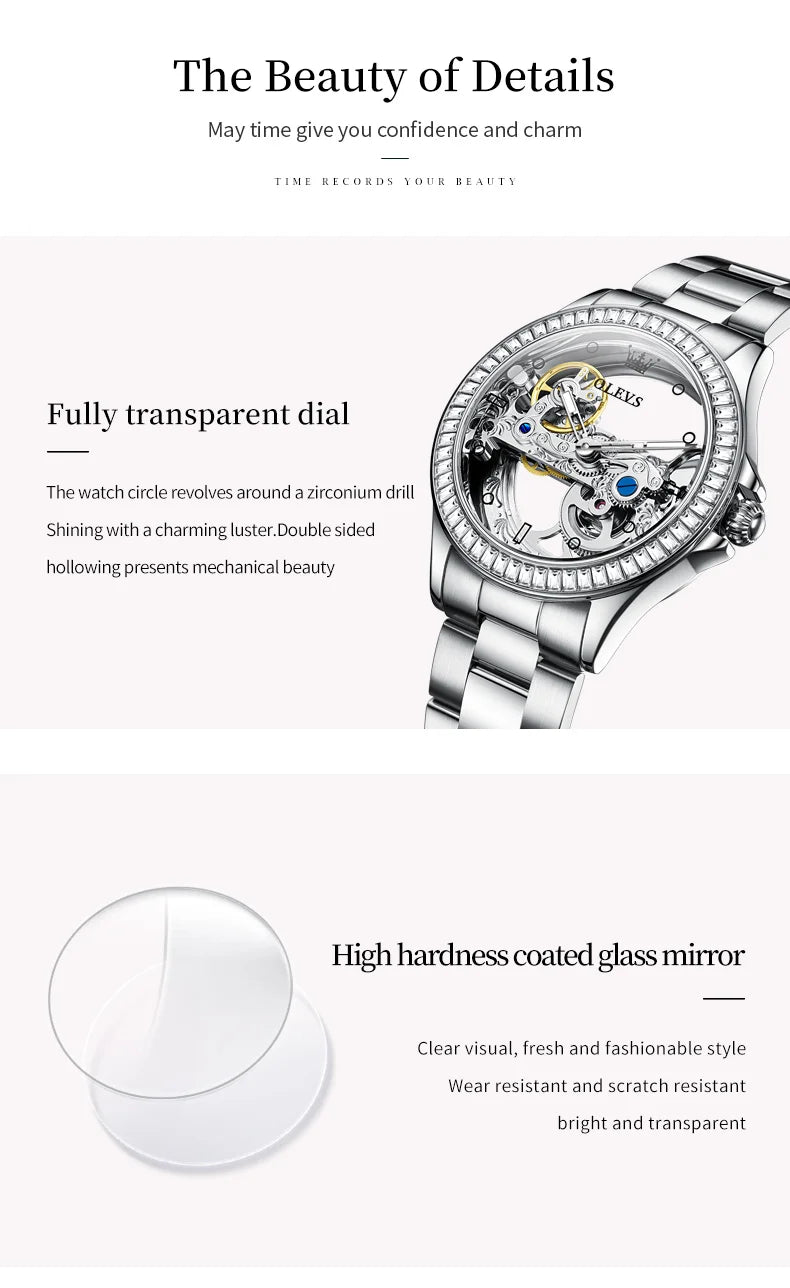 OLEVS 6699 Luxury Original Mechanical Watch For Women.