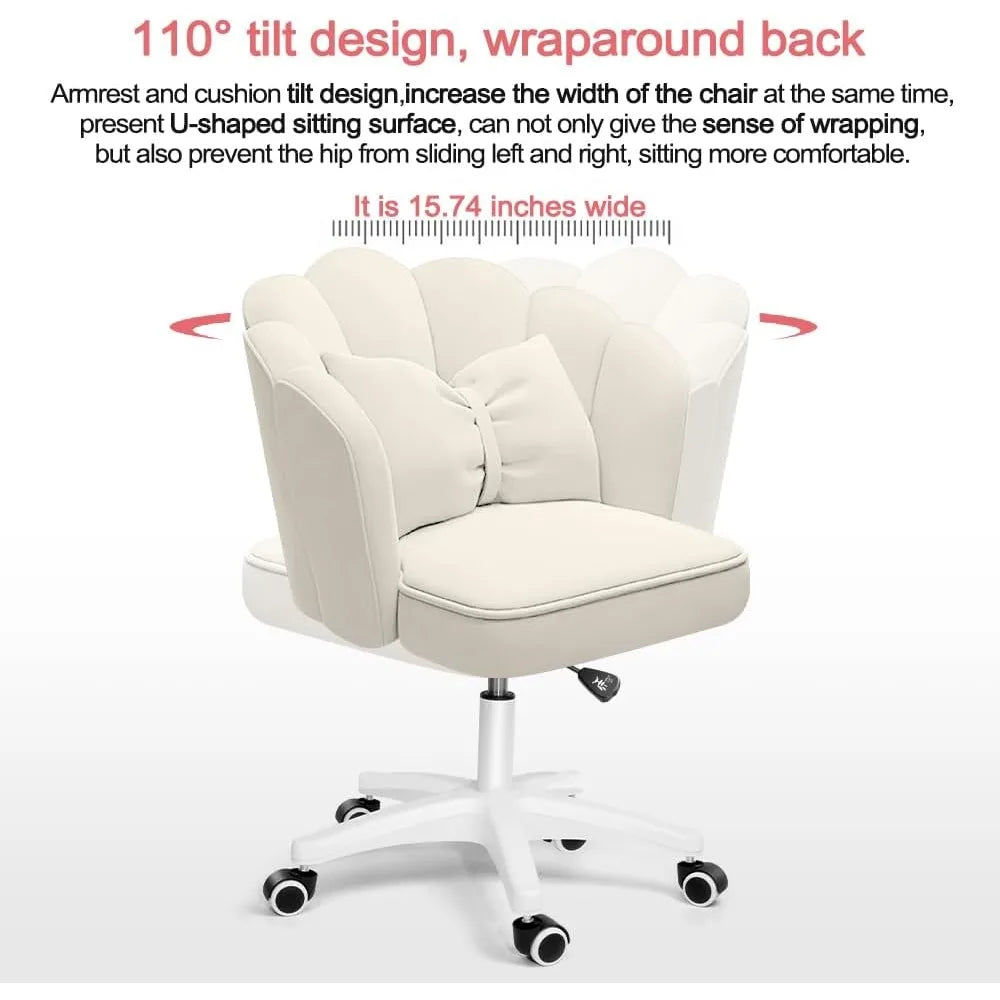 Ergonomic Office Chair Cute Petal Desk Chair Sofa Furniture for Home Armchair Living Room Chairs Backrest Writing Recliner