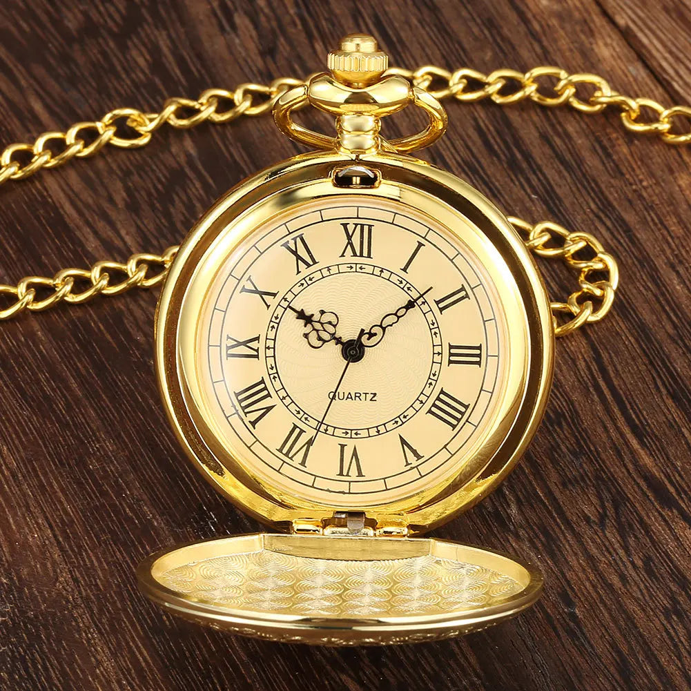 Glamour Golden Silvery Black bronze Quartz pocket watch.