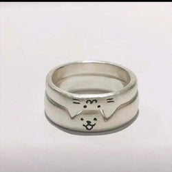 Fashion Adjustable Cat Dog Couple Rings.