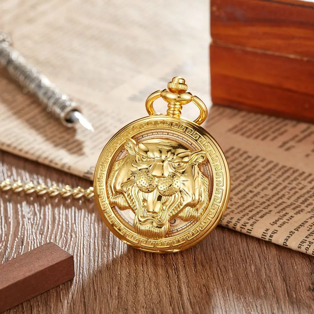 Lion Bear Love Dad Quartz Pocket Watch