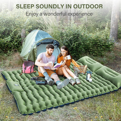 Camping Inflatable Mattress Couple Portable Sleeping Air Matt Double Tent Camping Air matt with Camp Pillow for Tourism Hiking