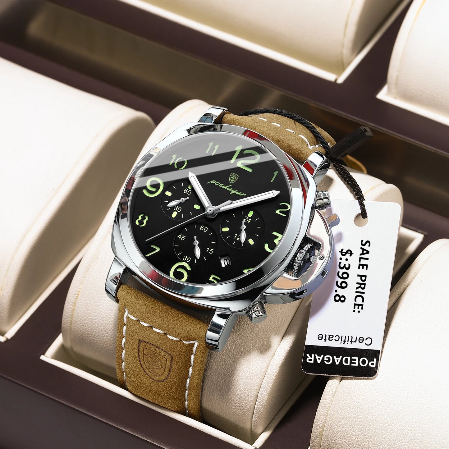 POEDAGAR Luxury Sports Watch for Man Waterproof.