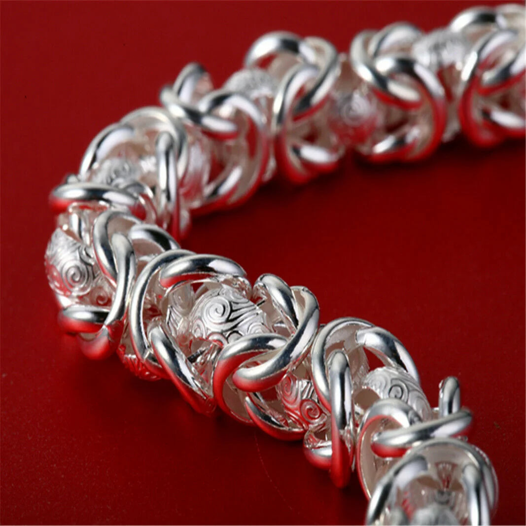 Pure Silver Bracelets Women Men Personality